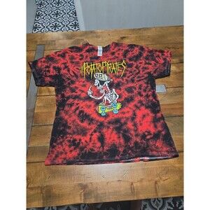 the potato pirates band shirt mens xl red black tie dye skeleton skateboard tee